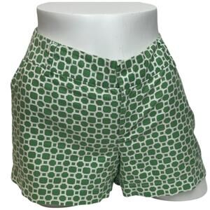 Banana Republic Preppy Shorts  Green/White Geometric Print Size 12 Ryan Fit